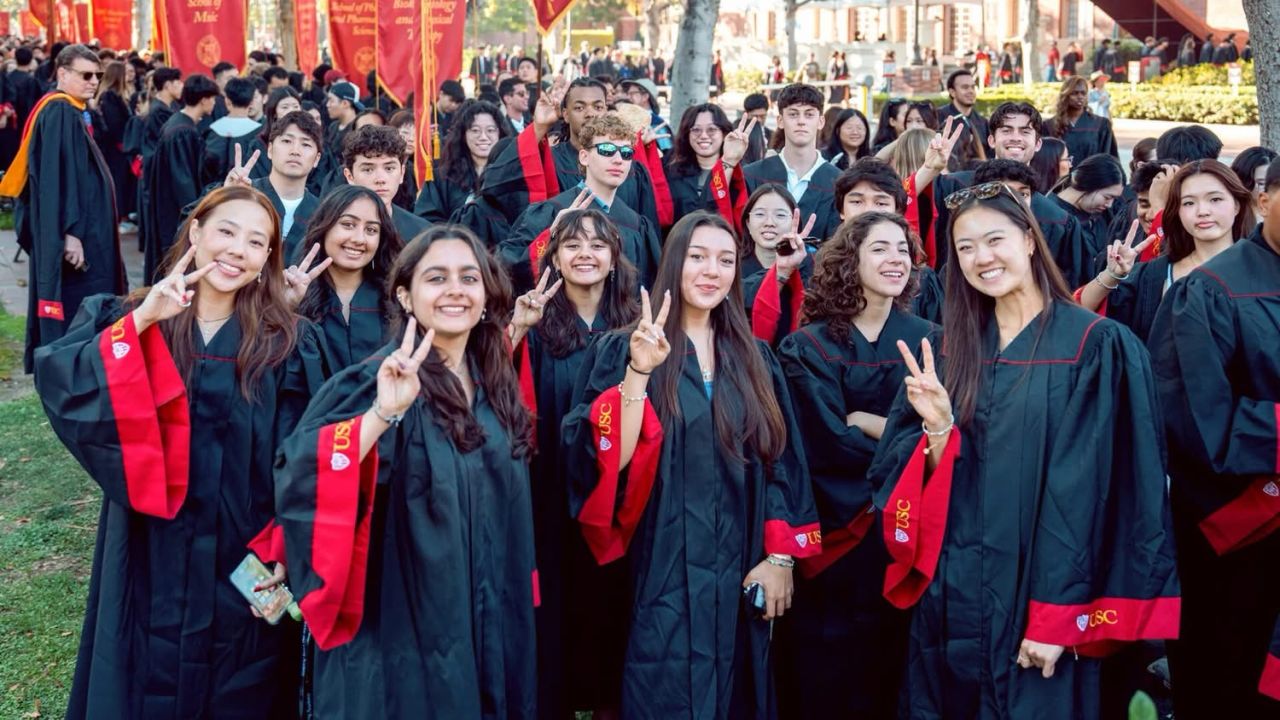 Reem Khan and USC classmates at convocation